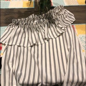 One shoulder ruffled shirt